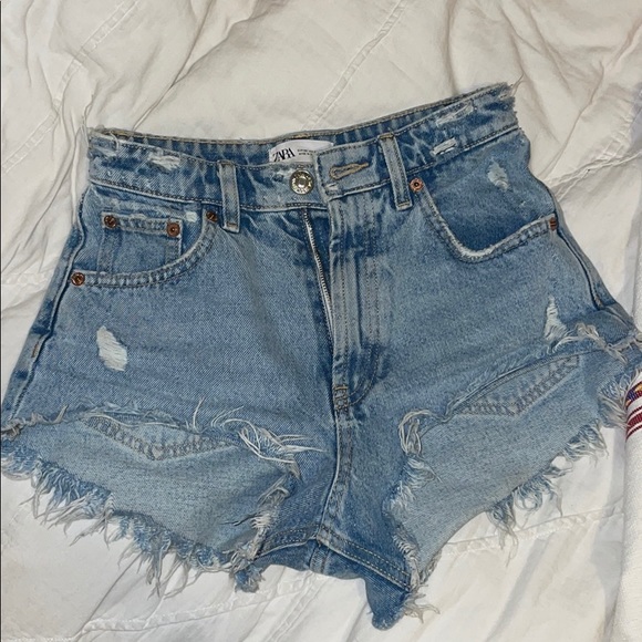Zara High-Rise Denim Shorts